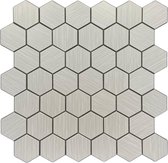 Zelfklevende steenstrip mozaïektegel – Silver hexagon
