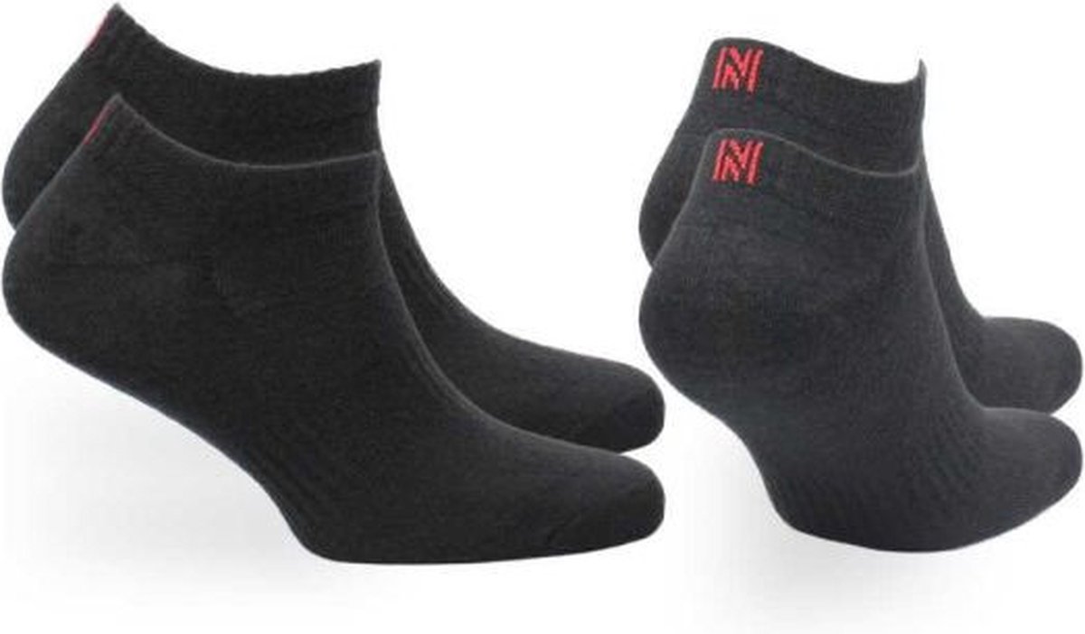 Norfolk 2 paar Wandelsokken Anti Blaren 60% Merino Wol enkelsokken met Snelle Vochtopname Platte Teennaad Enkelsokken Heren Dames Wollen Sokken – 35-38 Sheldon Low-cut Zwart