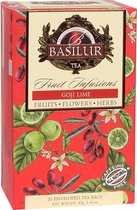 BASILUR Fruit Infusions - Cafeïnevrije vruchtenthee met natuurlijke goji-, limoen- en citrussmaken, in zakjes van 20 x 2 g
