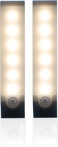 Apeiron 2 Stuks Kastverlichting Met Bewegingssensor - Led Licht - Nachtlamp - Keukenverlichting - Trapverlichting - Wandlamp - Magnetisch - Bewegingssensor - Warm Licht - Dimbaar - Oplaadbaar - Met Magneet - 10cm