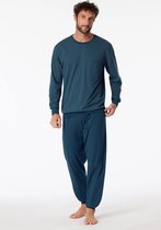 Schiesser heren lange pyjama - Comfort - 181156 - 50 - Blauw