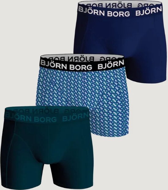 Bjorn Borg 3-Pack jongens boxershort - Geographic - 140 - Blauw