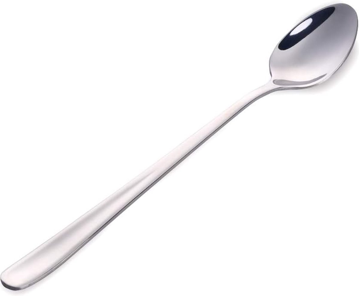 Lot De 6 Cuillères à Latte En Inox Doré - Long Manche 20 Cm, Pour Café, Thé, Dessert, Milkshake