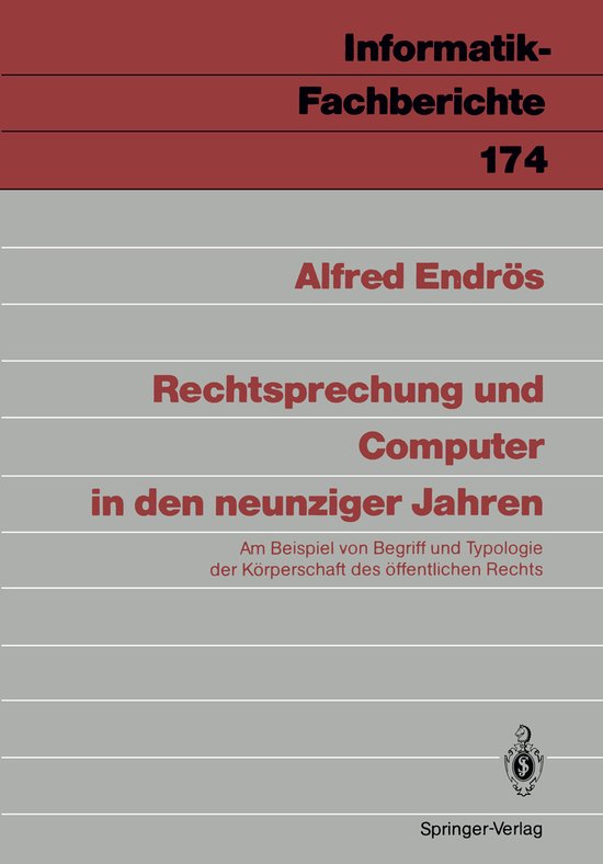 Rechtsprechung und Computer in den neunziger Jahren - cover
