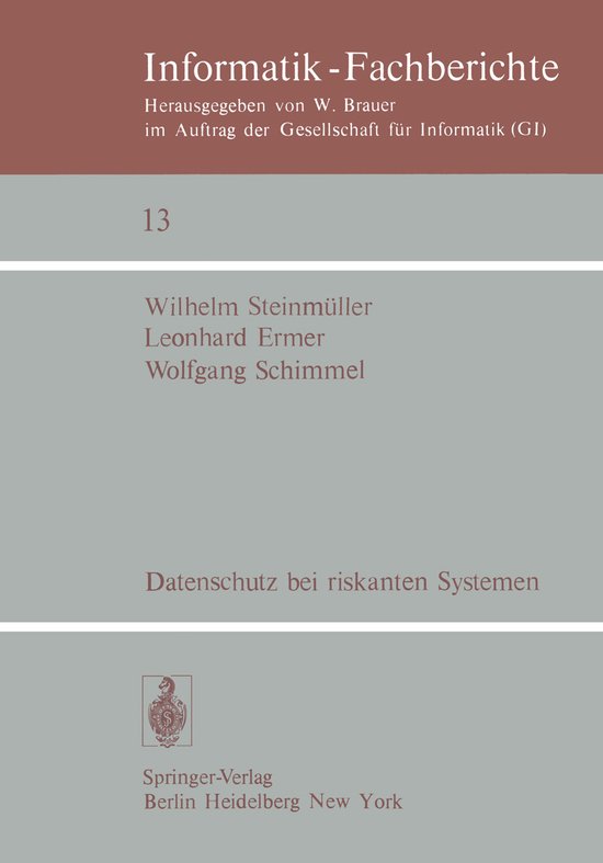 Datenschutz bei riskanten Systemen - cover