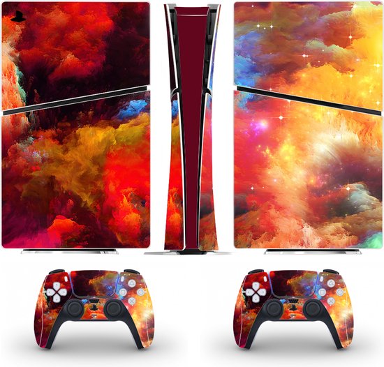 PS5 Digital Slim - Console Skin - Nebula Nexus - PS5 sticker - 1 console en 2 controller stickers