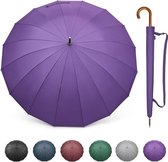 54 inch/120 cm grote paraplu reisgolf voor mannen en vrouwen winddicht lichtgewicht klassiek automatisch voor 2 personen houten handvat waterafstotend 16 ribben