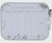 Weekplanner magnetisch whiteboard - magneetbord inclusief magneten en Marker - 28 x 21.5 cm - voor koelkast - Memobord - Familieplanner - Gezinsweekplanner - gezinsplanner - Ongedateerd weekplanner - To Do Planner -