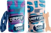 Zippit mondtape & Sniffit neusstrips Bundel - Anti-Snurk Slaapstrips - Hypoallergene lijm - Mouth tape - Mond Tape - Geen verstopte neus meer - Neuspleisters - Neusspreider - Anti snurk strips - Zacht voor de huid - 2 x 30 stuks