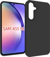 Samsung Galaxy A55 Hoesje - MobyDefend TPU Gelcase - Mat Zwart - GSM Hoesje - Telefoonhoesje Geschikt Voor Samsung Galaxy A55