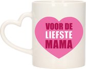 Bellatio Decorations Cadeau koffie/thee mok voor mama - roze - hartjes oor - keramiek - Moederdag