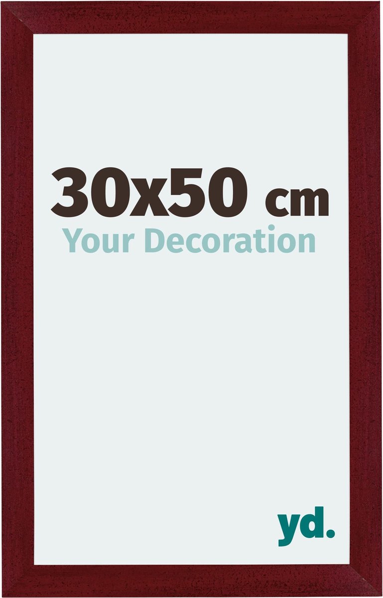 yd. Your Decoration - Fotolijst 30x50 cm - MDF - Wijnrood Geveegd - Mura