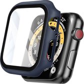 iMoshion Screen Protector Geschikt voor Apple Watch Series 7 / 8 / 9 - 45 mm - Donkerblauw - iMoshion Full Cover Hard Case / Hoesje - Donkerblauw