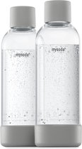 Mysoda - Set van 2 herbruikbare flessen van 1 liter - Gray - Geschikt voor Mysoda apparaten