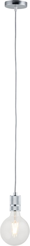 Pendel Chroom - Inclusief Lichtbron Helder - Classic - 1.5m Snoer - Met Plafondkap