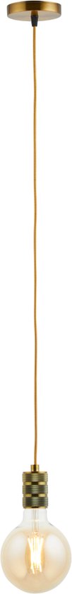 Pendel Champagne Goud - Inclusief Lichtbron Goud - Retro - 1.5m Snoer - Met Plafondkap