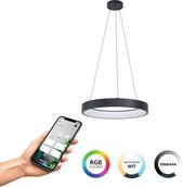 EGLO connect.z Marghera-Z Smart Hanglamp - Ø 60 cm - Zwart/Wit - Instelbaar RGB & wit licht - Dimbaar - Zigbee