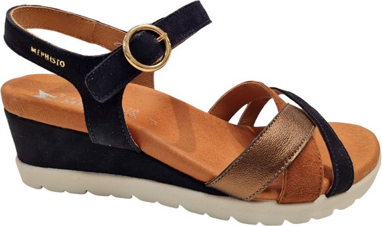 Mephisto Yrena Velc navy Dames Sandalen - Blauw