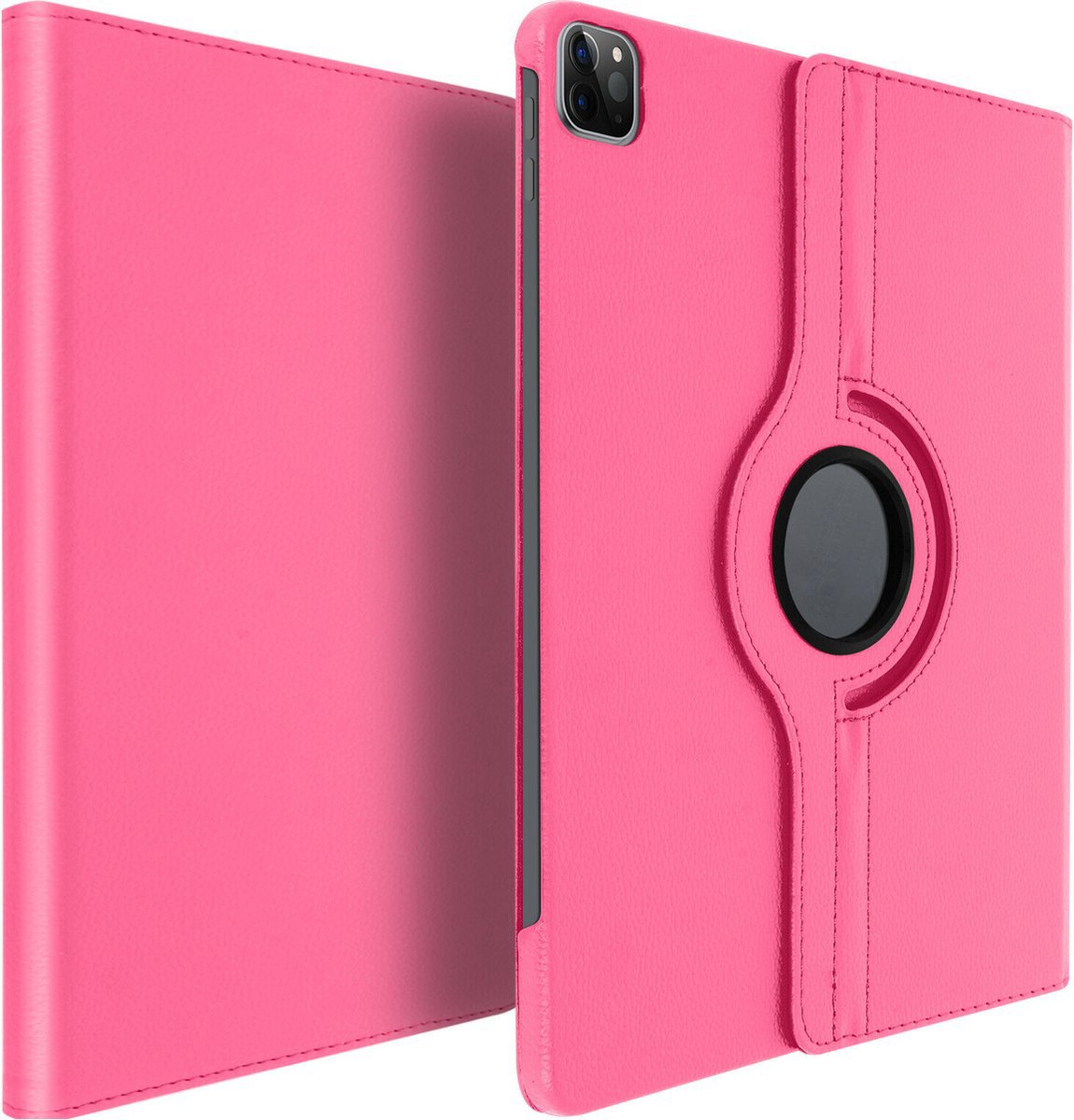 Draaibare Bookcase - Geschikt voor iPad Air 2022 Hoes - 4e, 5e Generatie -10.9 inch (2020-2022) - Fel Roze