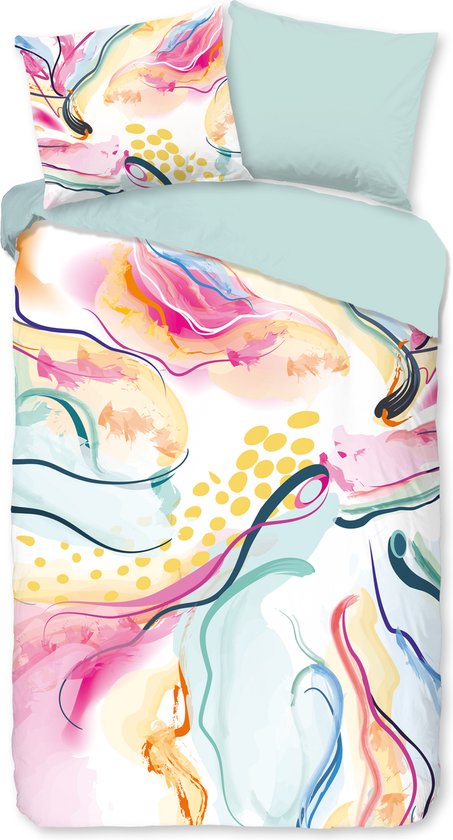 Luxe katoen dekbedovertrek Valentina - eenpersoons (140x200/220) - hoogwaardig en fijn geweven - prachtige dessin