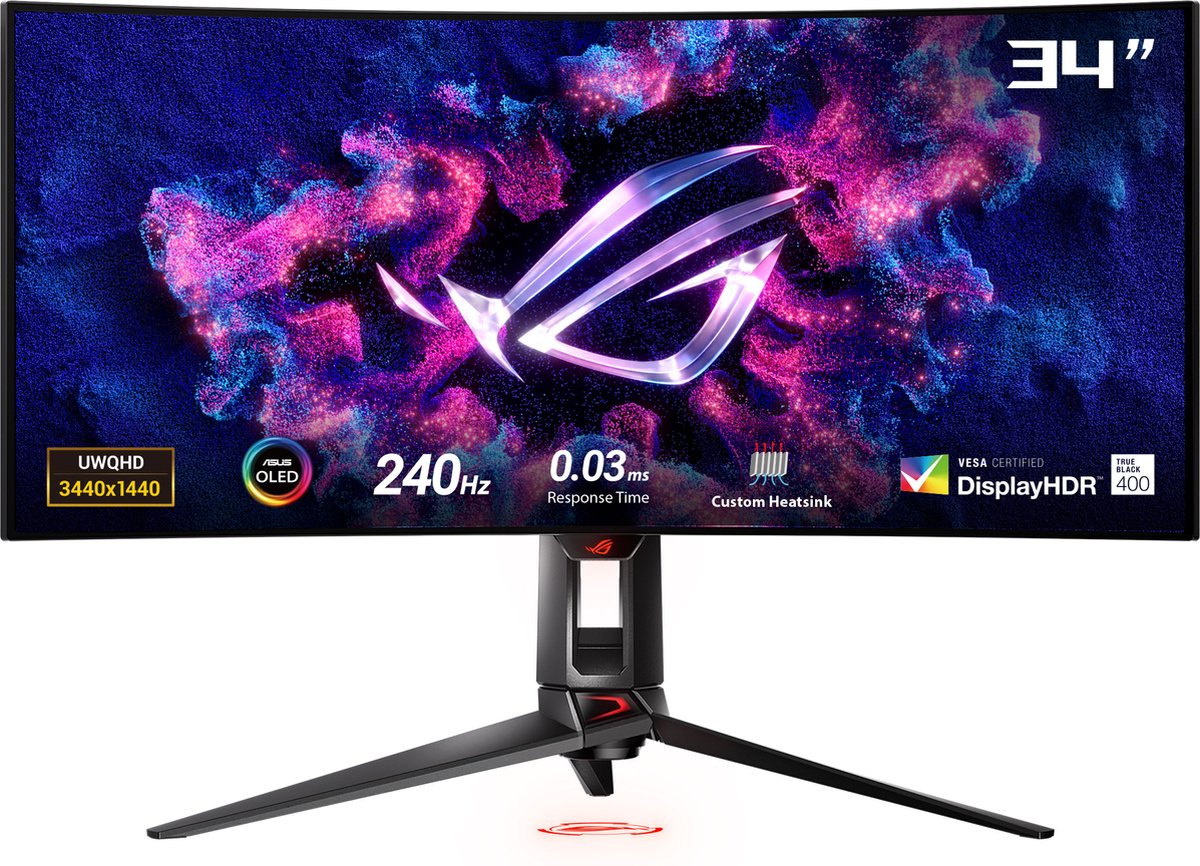 ASUS ROG Swift PG34WCDM - UQHD Curved Ultrawide OLED Gaming Monitor - 240Hz - 34 Inch