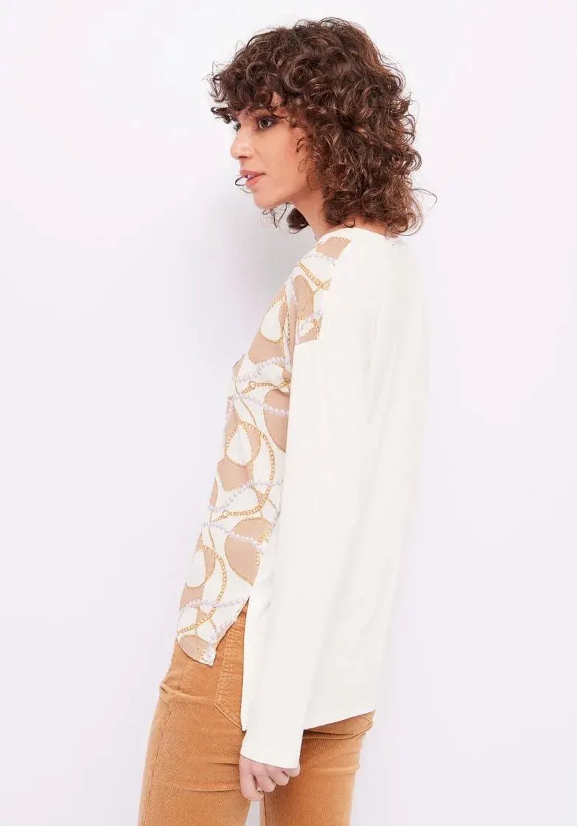 GAUDI - T-shirt with print and rhinestones BD64011 - Maat : S