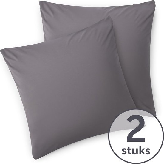 Set van 2 kussenslopen, 100% katoen, 50 x 70 cm, 2 stuks, superzacht premium jersey hoofdkussensloop, oranje