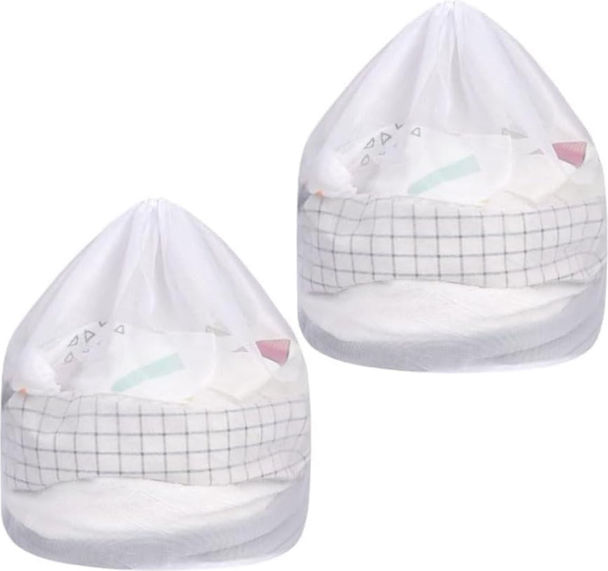 Goedkoopste Groot wasnet, 2 stuks mesh-waszak, netzak, 60 x 80 cm, waszak voor wasmachine, delicatessen, beha, babydoekjes