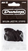 Dunlop Nylon Jazz III Pick 6-Pack Black standaard plectrum