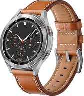 Podec Smartwatch Bandje Bruin Leer 20mm - Horlogebandje geschikt voor Samsung Galaxy Watch Active / Active2 40 & 44mm / Galaxy Watch 3 41mm / Galaxy Watch 42mm / Galaxy Watch 4 & 4 Classic / Watch 5 / 5 Pro / Watch 6 / 6 Classic / Gear Sport