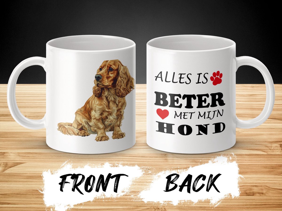 Mok Cocker Spaniel Alles is beter met mijn hond - dog - doglover