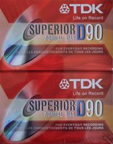Dubbelpak TDK Superior D90 Cassettebandjes