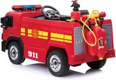 Elektrische kinderauto - Brandweer - 12V - Met vele extra's en functies - Met afstandsbediening - EVO banden - Rood