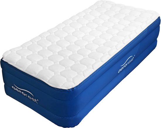 Matelas pneumatique AeroRest Cloud Top 1 personne | 210 cm de longueur | Surmatelas amovible | Avec pompe intégrée | Sac de transport inclus |