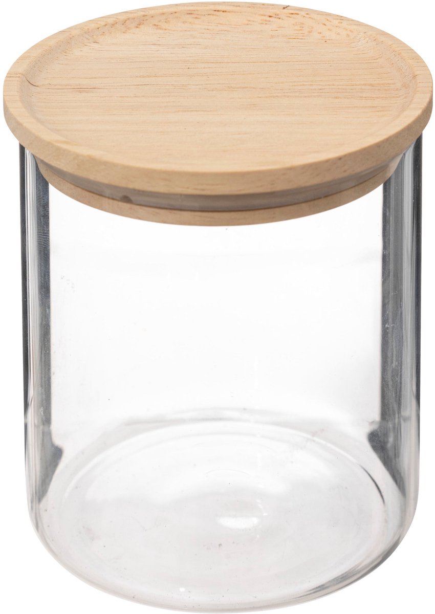 5Five Glazen potten 350ml met luchtdichte rubberhouten deksel - Set van 3 - Transparant — cadeau in Wonen & Interieur - foto 2