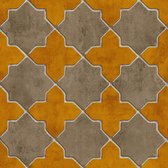Grafisch behang Profhome 374212-GU vliesbehang licht gestructureerd met grafisch patroon mat geel beige crèmewit 5,33 m2