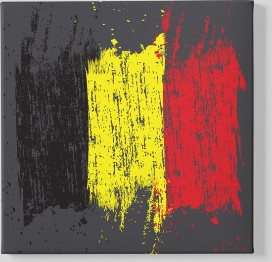 Canvas Schilderij - Vlag - Belgium - Wanddecoratie - 40x40 cm