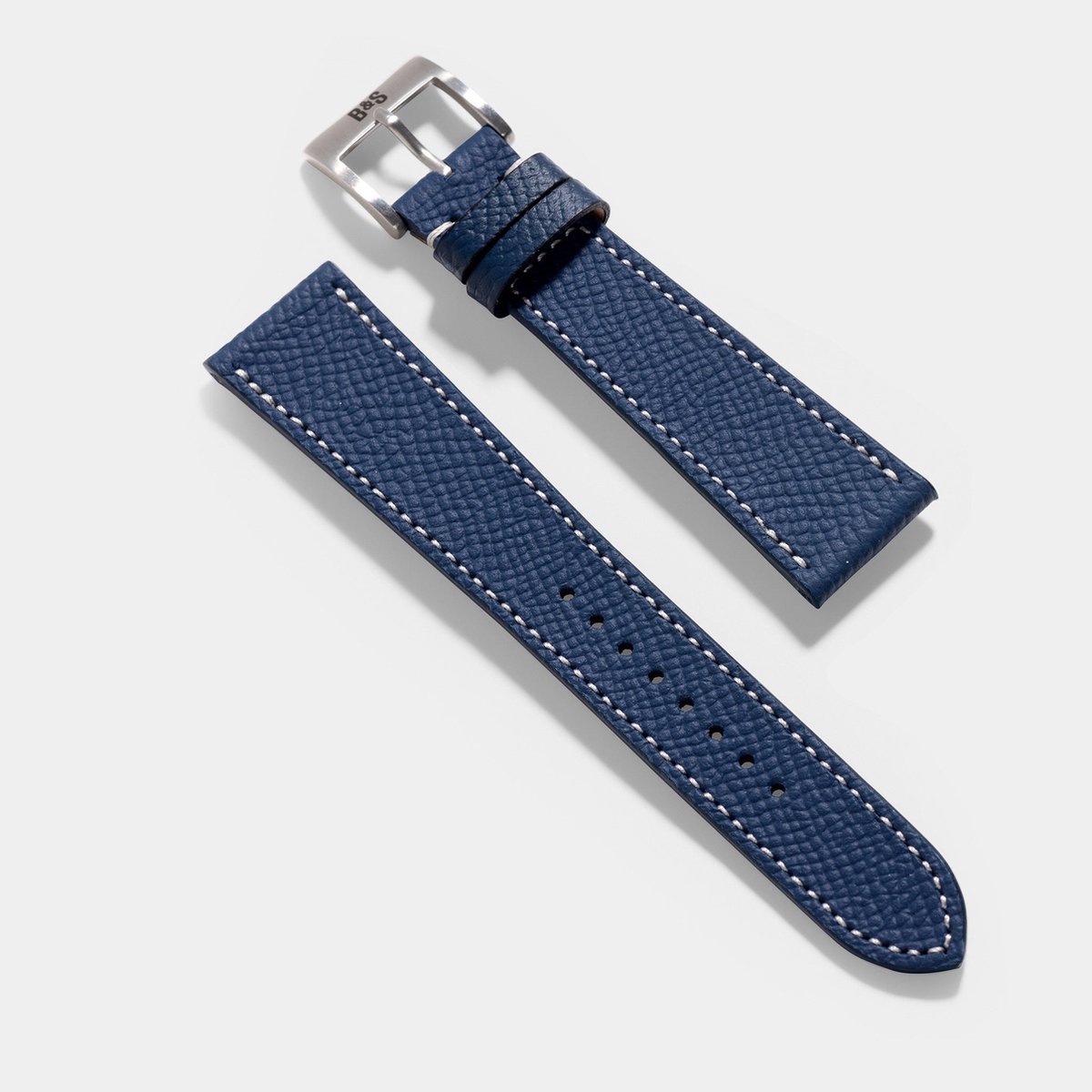 BS Leren Horlogeband Luxury - Epsom Dark Blue - 20mm