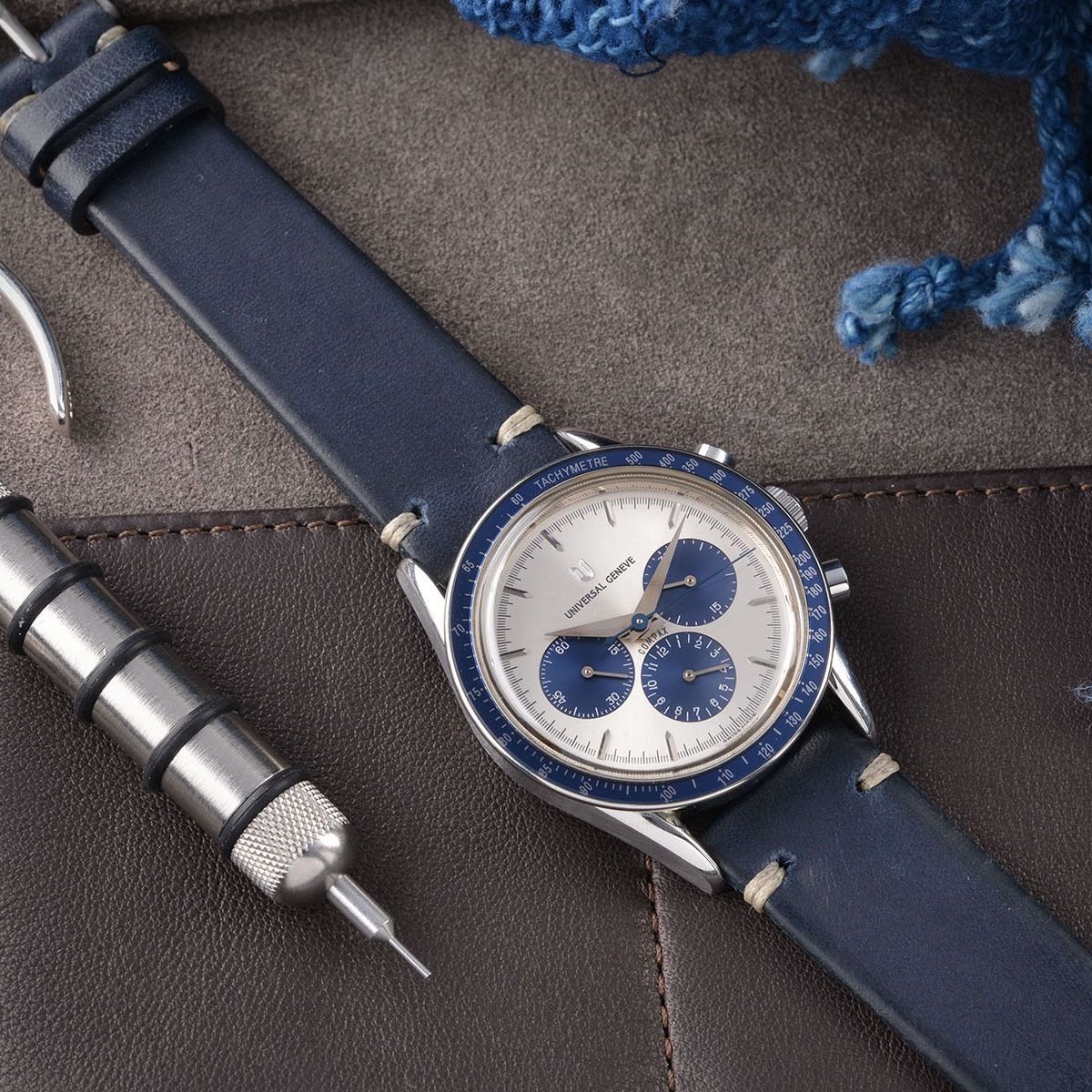 BS Leren Horlogeband Luxury - Blue Ink - 20mm