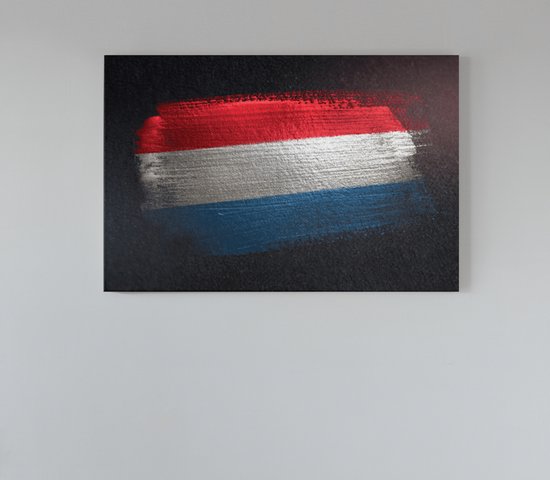 Canvas Schilderij - Vlag - Nederland - Wanddecoratie - 90x60 cm