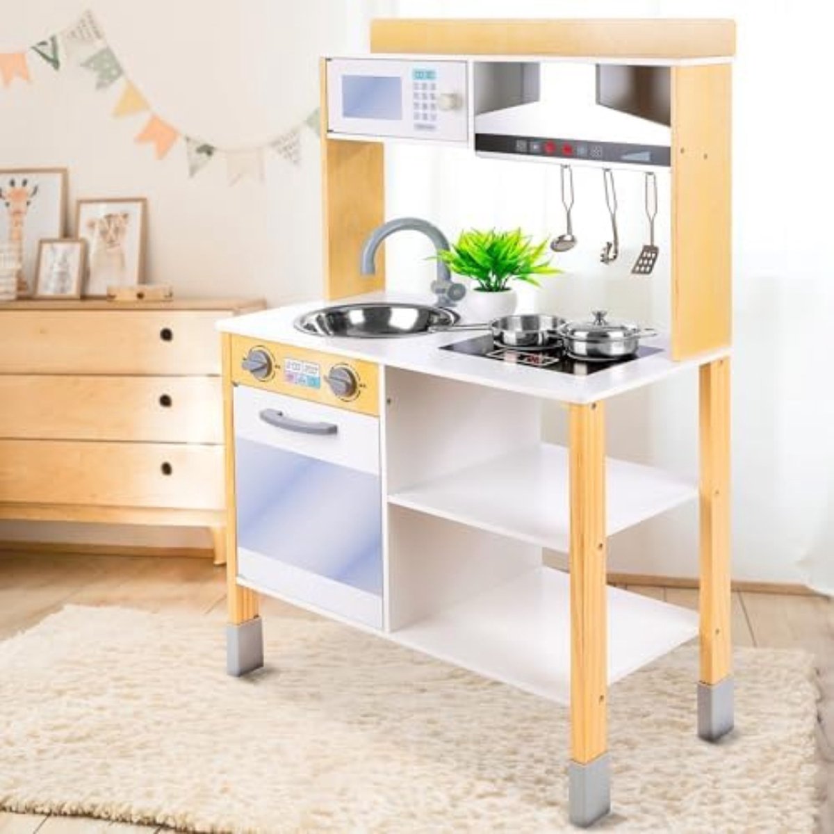 Gratyfied Buitenkeuken kinderen Buitenkeuken speelgoed Speelkeuken tuin Speelkeuken buiten 59x29x100 cm Groen