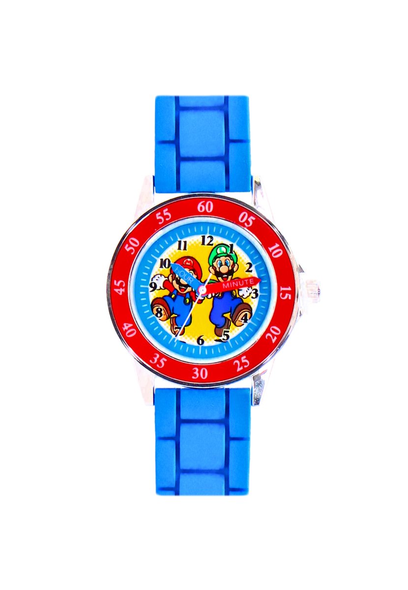 Accutime - Super Mario - Time Teacher - Educatief Horloge - Leer Klokkijken - Blauw