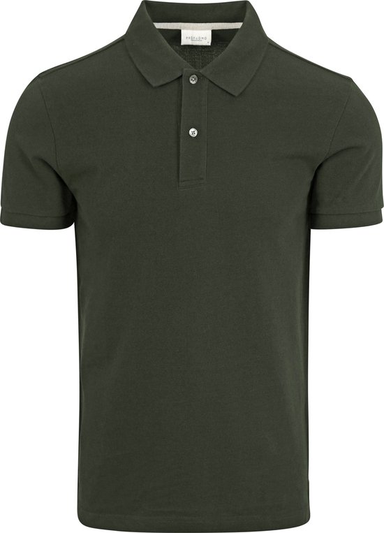 Profuomo - Piqué Poloshirt Donkergroen - Modern-fit - Heren Poloshirt Maat L