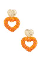 Boucles d'oreilles chemin vers mon coeur - orange - Fête du Roi