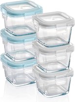 750 ml voedselcontainer met deksel, luchtdichte glazen soepcontainer met deksel, BPA-vrije en lekvrije voedselcontainers, magnetron- en vaatwasmachinebestendig - 4 stuks (helder)