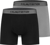 XXL Nutrition - Boxers 2-pack - Boxershort, Ondergoed, Onderbroeken Heren - Zwart Grijs - Maat S