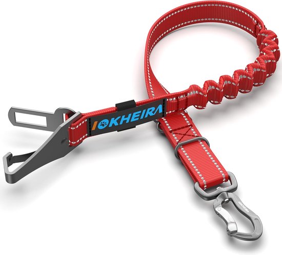 STUCH Bungee Universele bungee veiligheidsgordel voor honden en katten, geschikt voor alle hondenrassen en autotypes (kleur zwart), eenheidsmaat