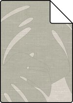 Proefstaal Origin Wallcoverings behang bladeren met geweven structuur donker beige - 347761 - 26,5 x 21 cm