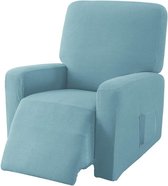 Jacquard fauteuilhoes, fauteuilbeschermer, stretchhoes voor relaxstoel, complete elastische hoes voor tv-stoel, ligstoel, fauteuil (denimblauw)