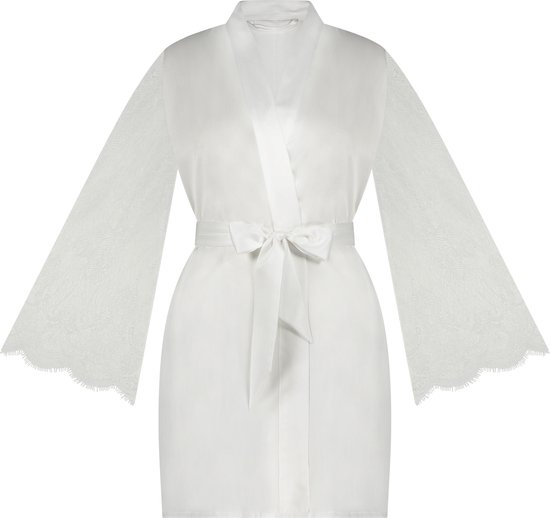 Hunkemöller Kimono Satijn Bride Wit XL/XXL